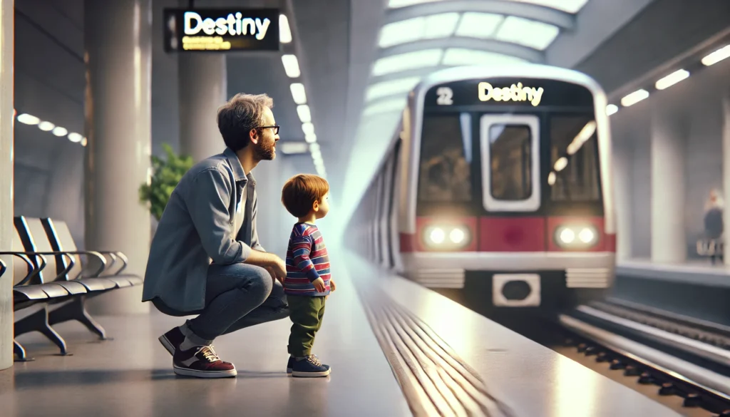 Otec a syn poprvé vidí metro